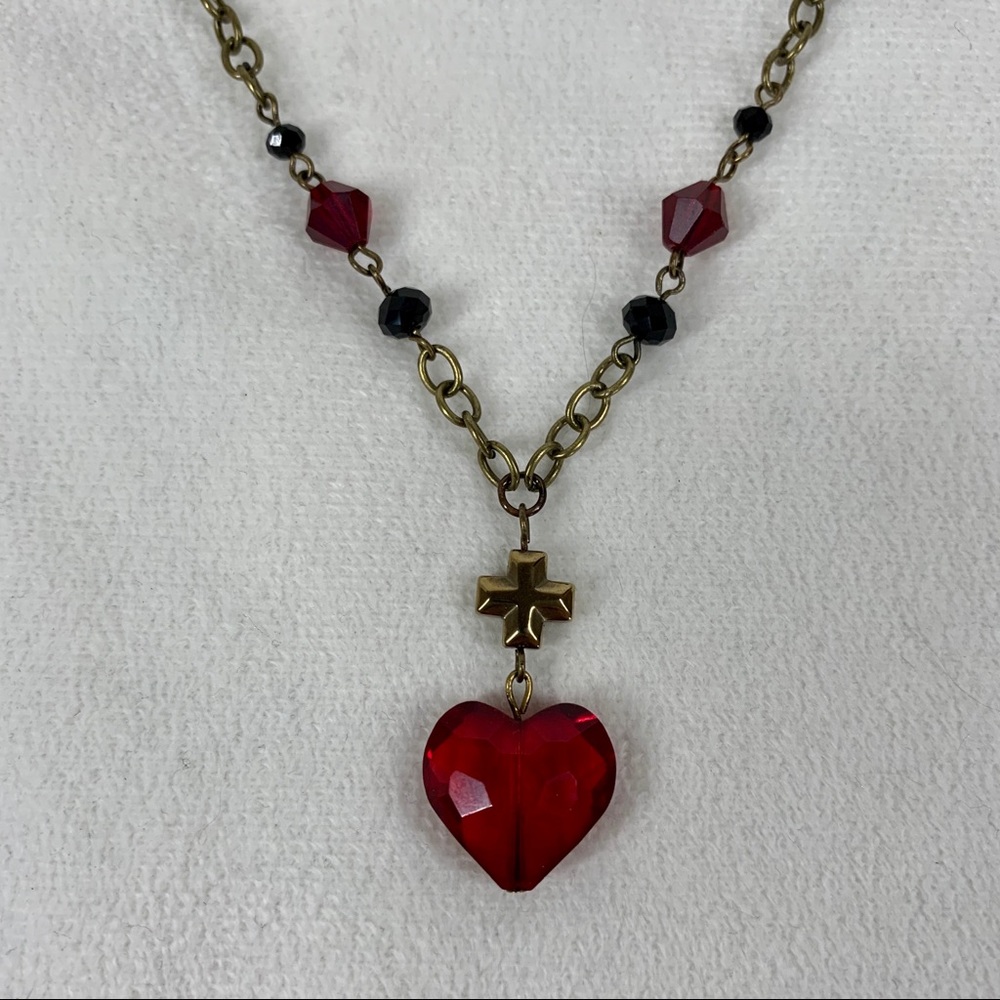 Sacred Heart Glass Beaded Necklace